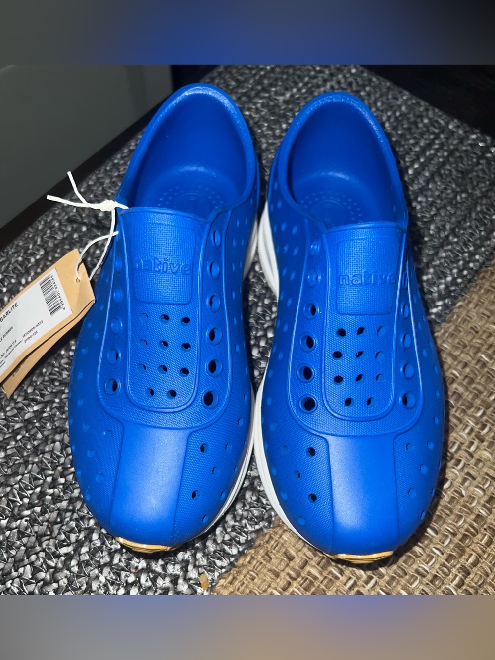 Native Jefferson Slip-On Shoes - Bright Blue with White Sole